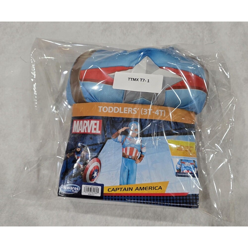 NEW - Captain America Marvel Toddler Halloween Dress Up Costume Size 3T 4T - Picture 8 of 9